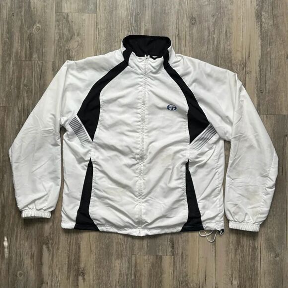 Sergio Tacchini White And Black Windbreaker Jacket Size Large - Picture 1 of 9